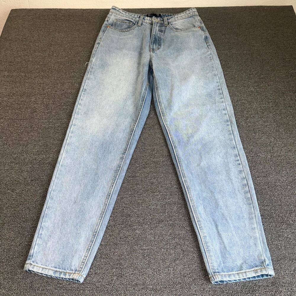 PrettyLittleThing Mom Jeans Womens 6 Blue Denim Light Wash 5-Pockets High Rise